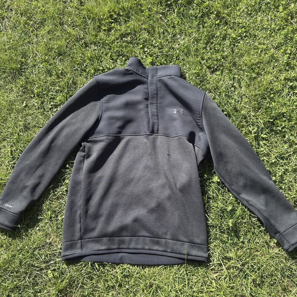 Under Armour Sweater Mens Medium UA Specialist Henley 2.0 Fleece Pullover Black